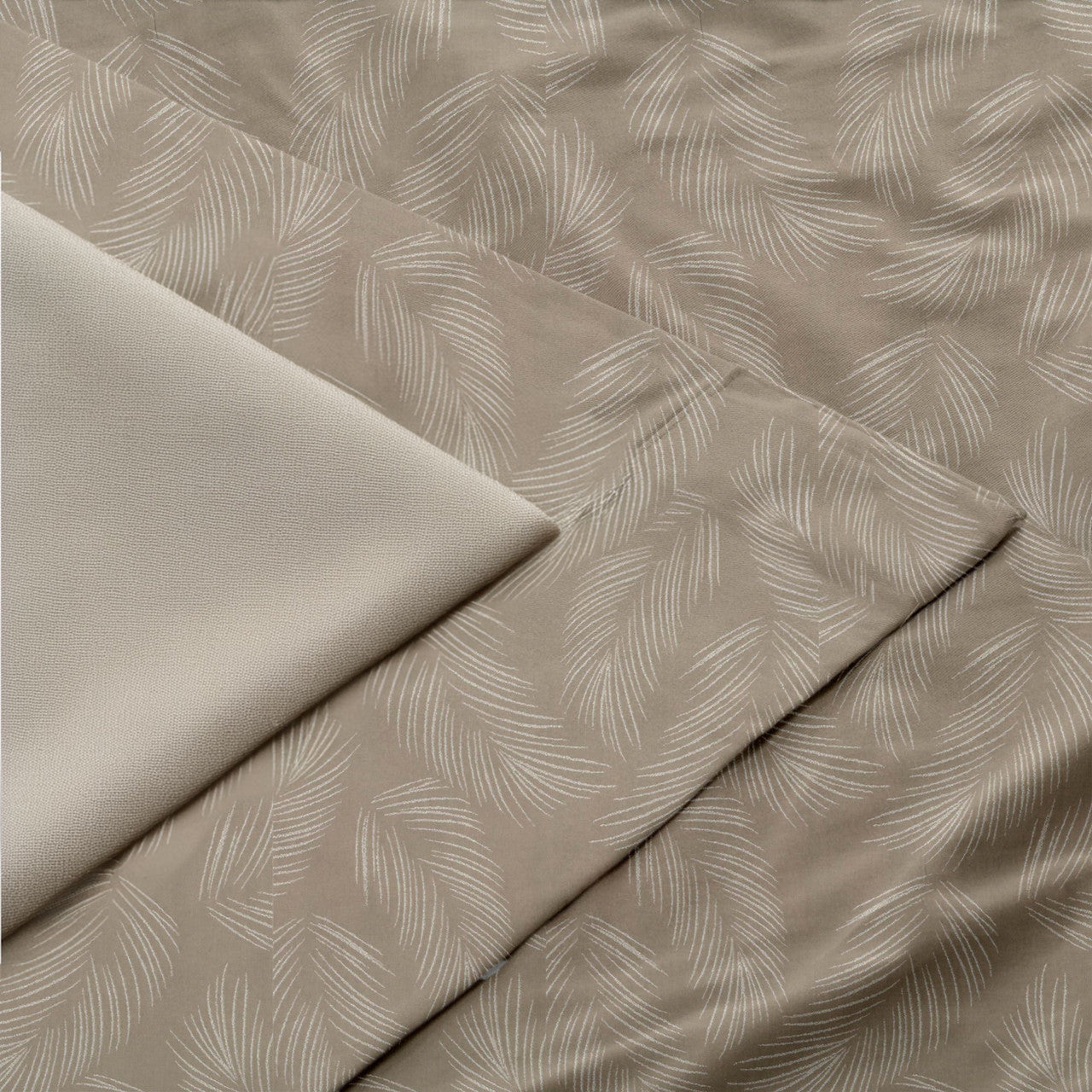 Feather Pattern Cotton Linen Curtains | Pinch & Euro Pleats | Standard & Made to Measure | Blackout or Light Filtering Liner-1