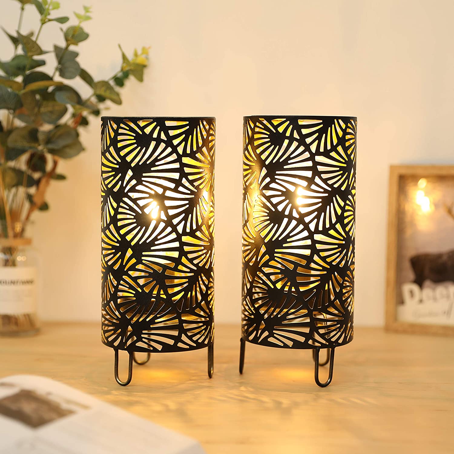 9''High Metal Lamp Battery Powered Metal Lamp(Set of 2)-1