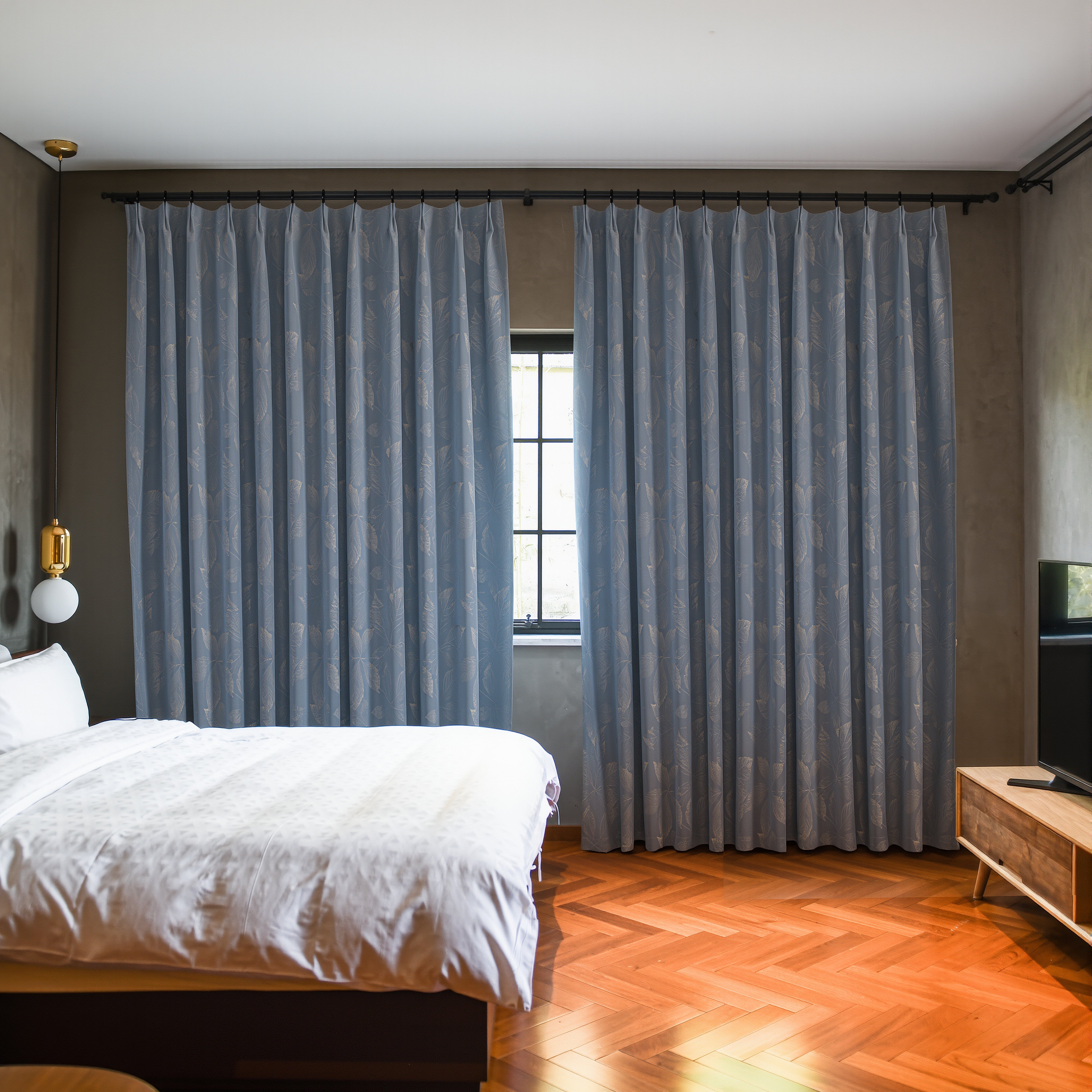 Clementine Embroidered-Pattern Blackout Curtain-0