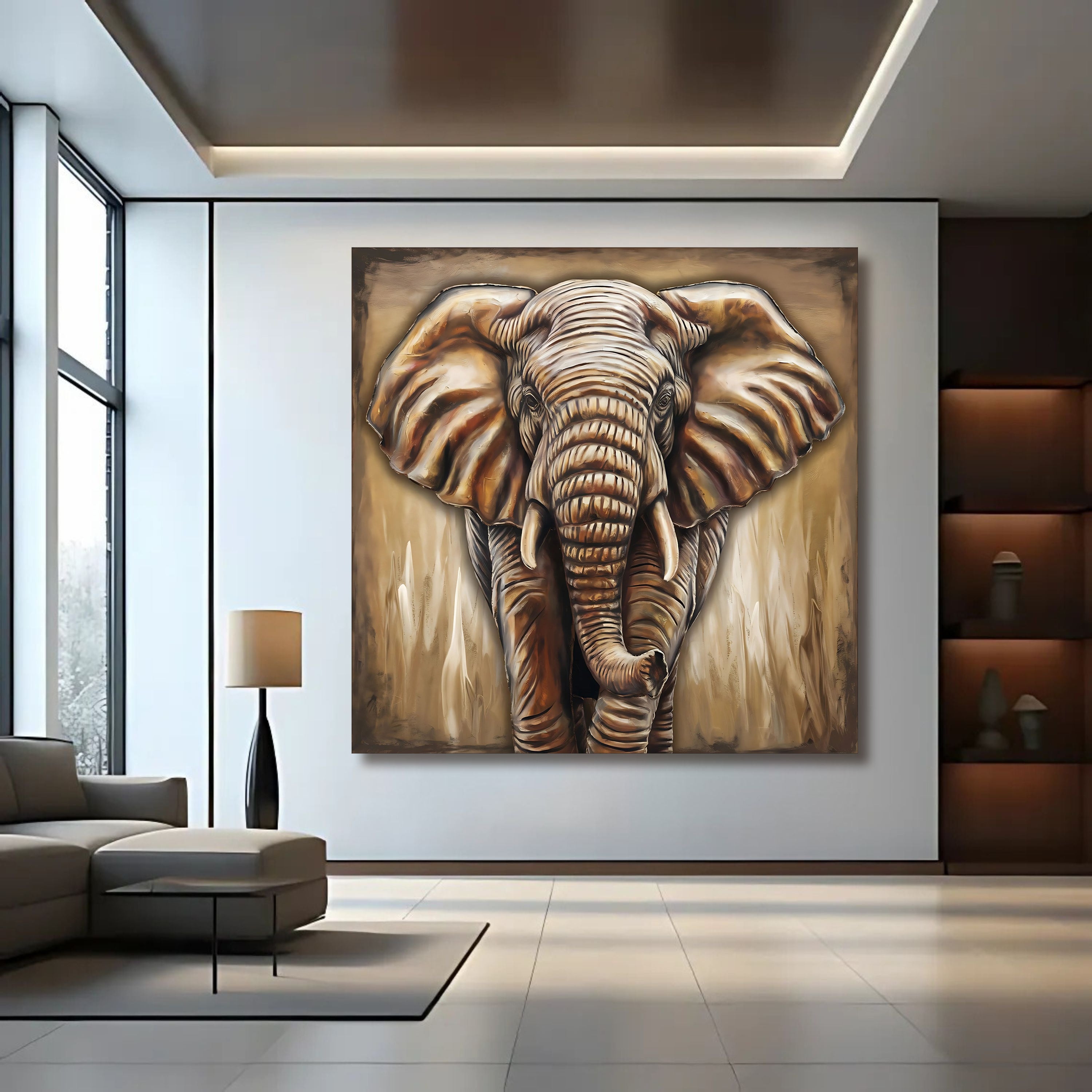 3D Elephant Wall Art