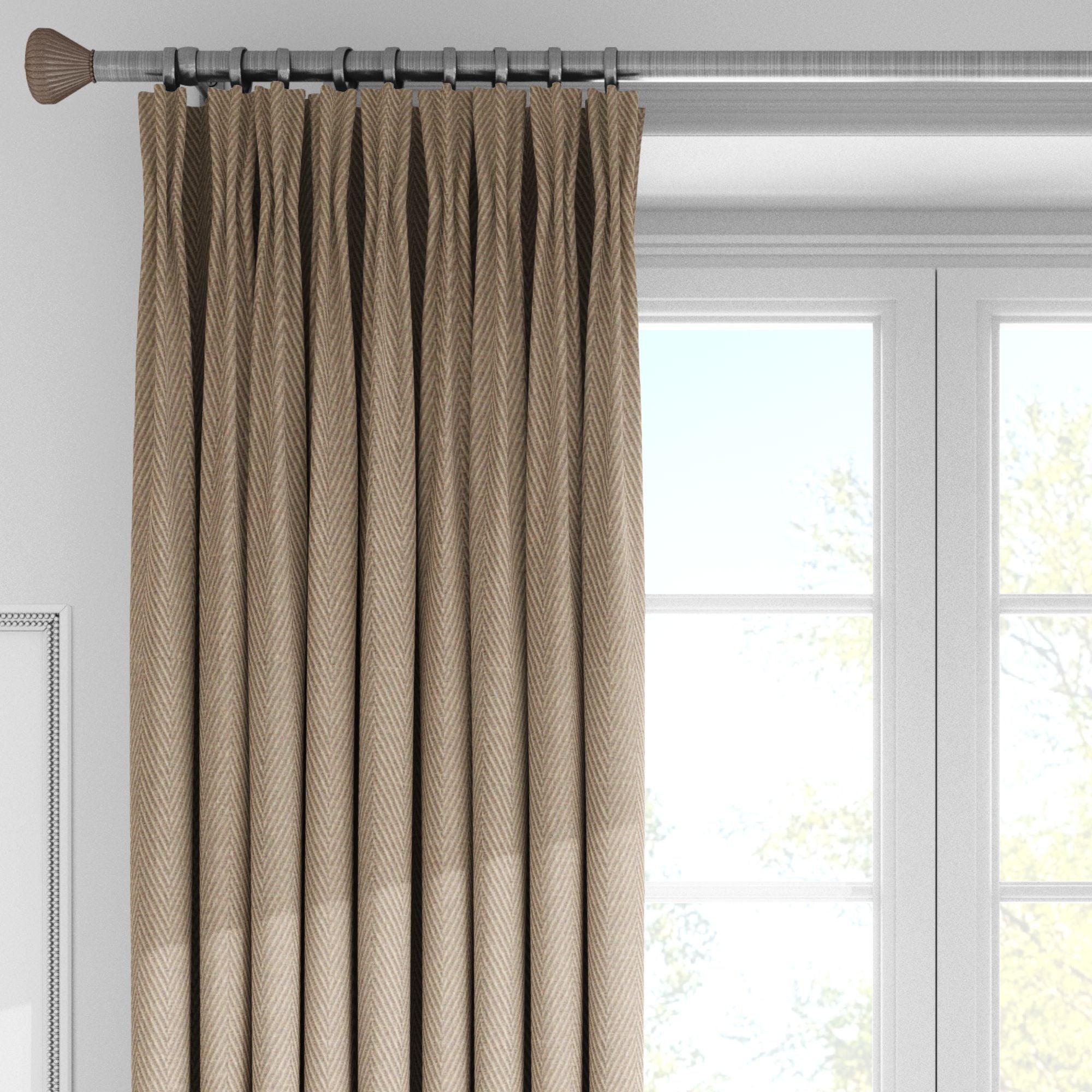 Organic Linen Herringbone Curtains | Triple Pinch Pleat | Blackout/Light Filtering | Standard & Custom Sizing-2