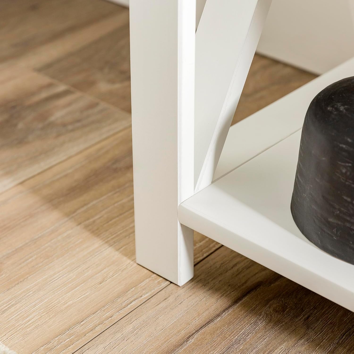 52 Inch White 2 Tier Modern Farmhouse Wood Bookcase Bookshelf for Home Office Storage Cabinet