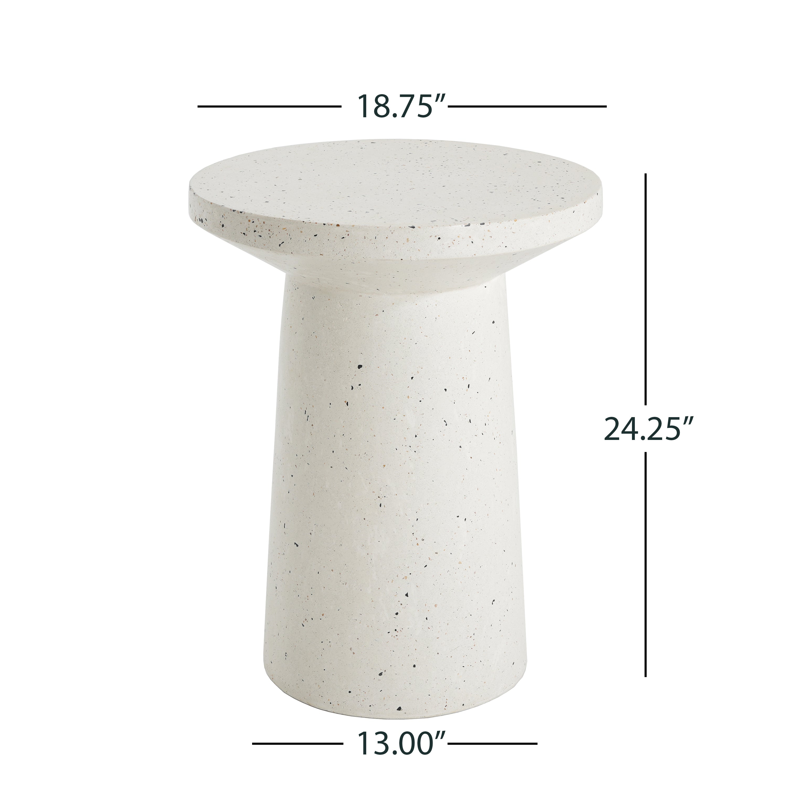 Outdoor 24" H MGO Terrazzo Side Table, White