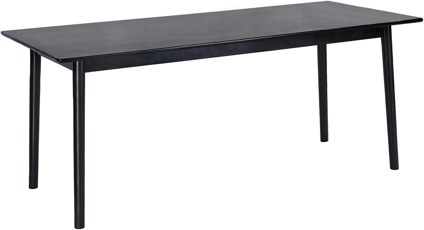 70 Inch Black Solid Oak Dining Table For 6 To 8 People