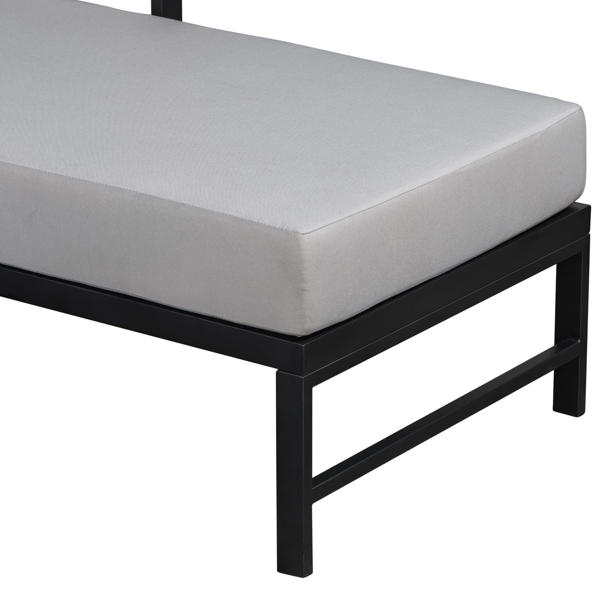 U_style Outdoor L-Shaped Sofa with Iron Frame and Ultra-Thick Cushions