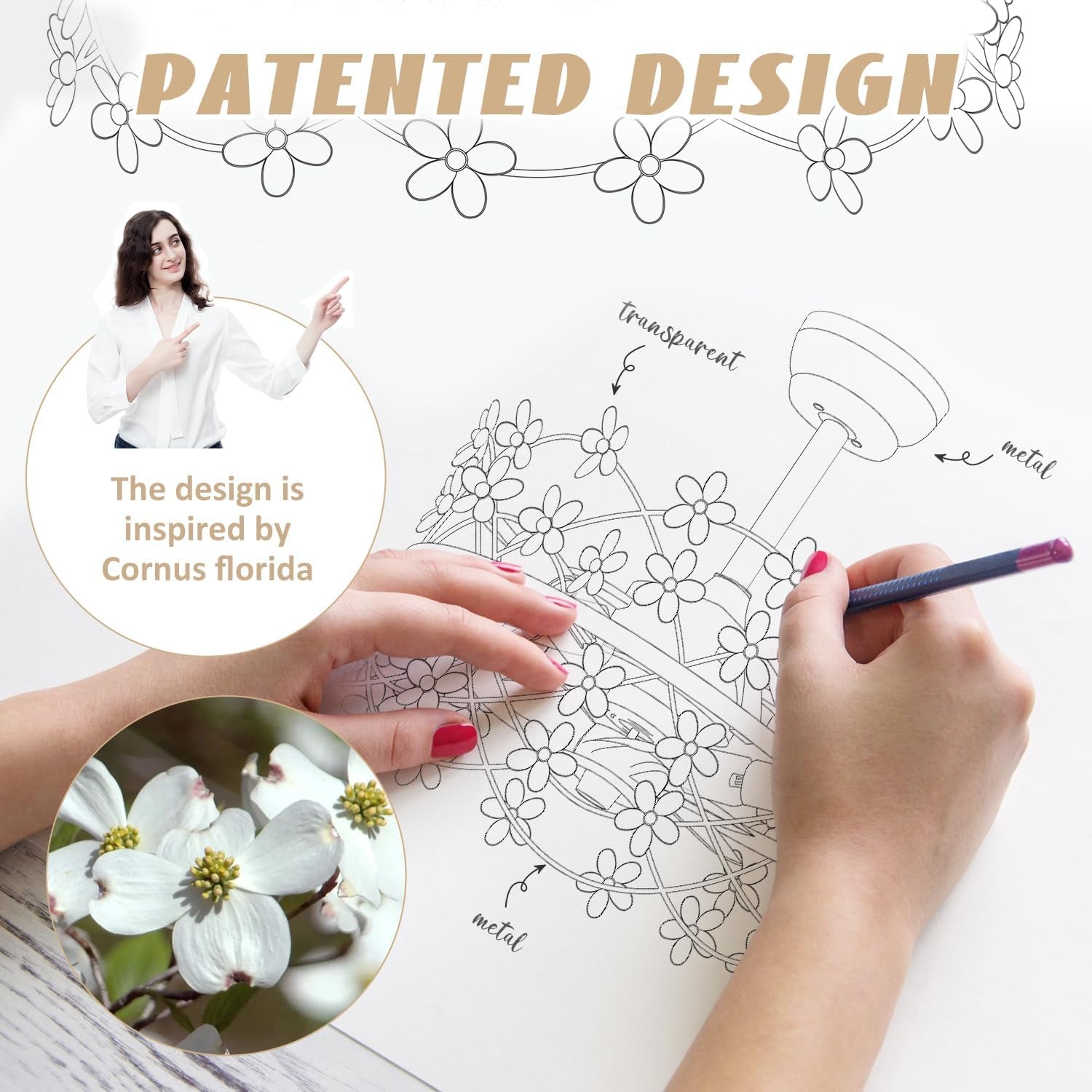 20 Inch Gold Caged Ceiling Fan With Light Remote Control 6 Speed Flower Chandelier Fandelier For Girls Bedroom