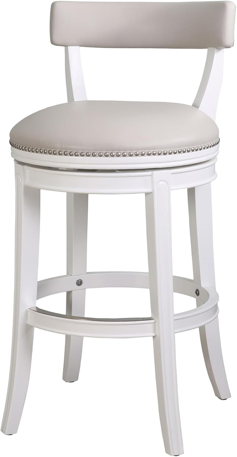 Stylish 31 Inch Bar Stool with Swivel Gray Seat