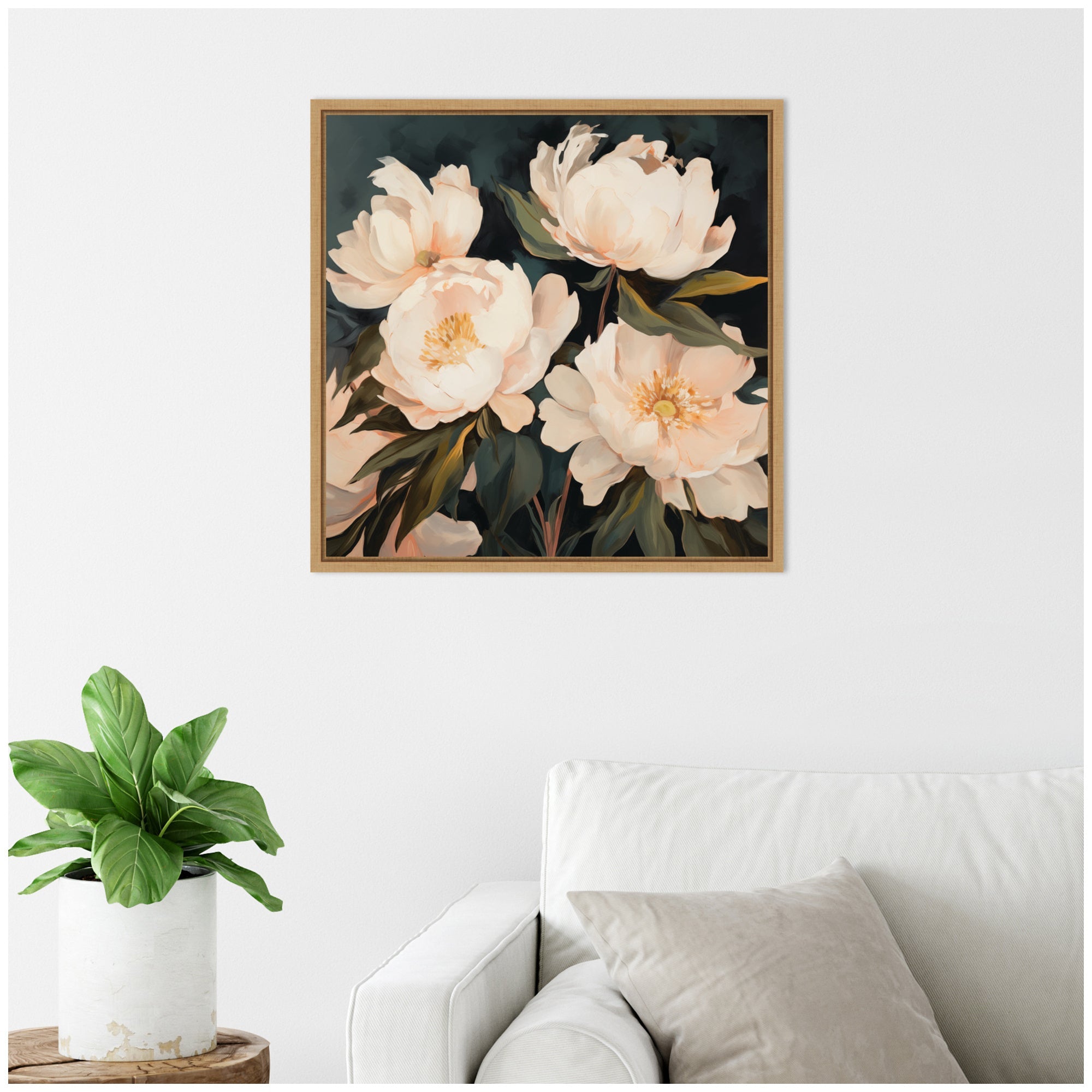Sylvie Beautiful Painterly Floral Bouquets 2 Framed Canvas by The Creative Bunch Studio
