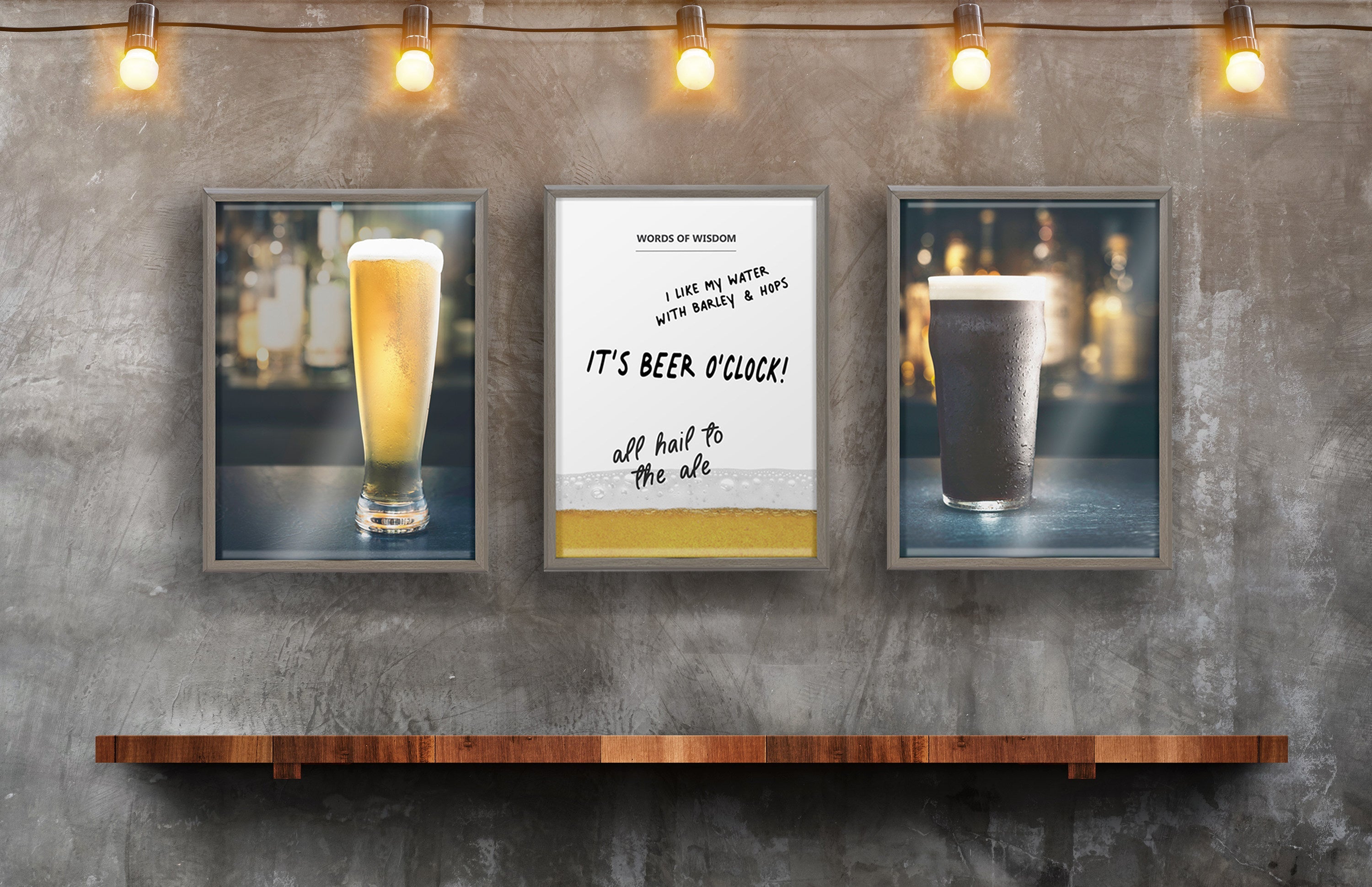 Blake Beer Words of Wisdom Dry Erase Framed Printed Glass by The Creative Bunch Studio