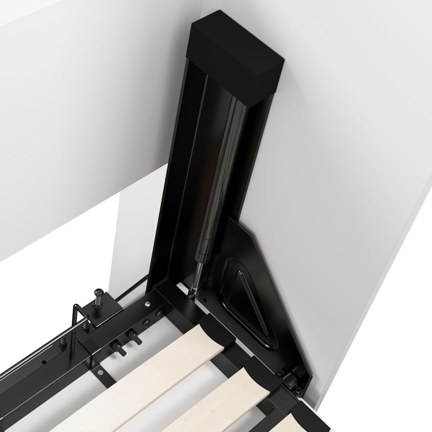 65 Inch Queen Murphy Bed With Wardrobe Storage System