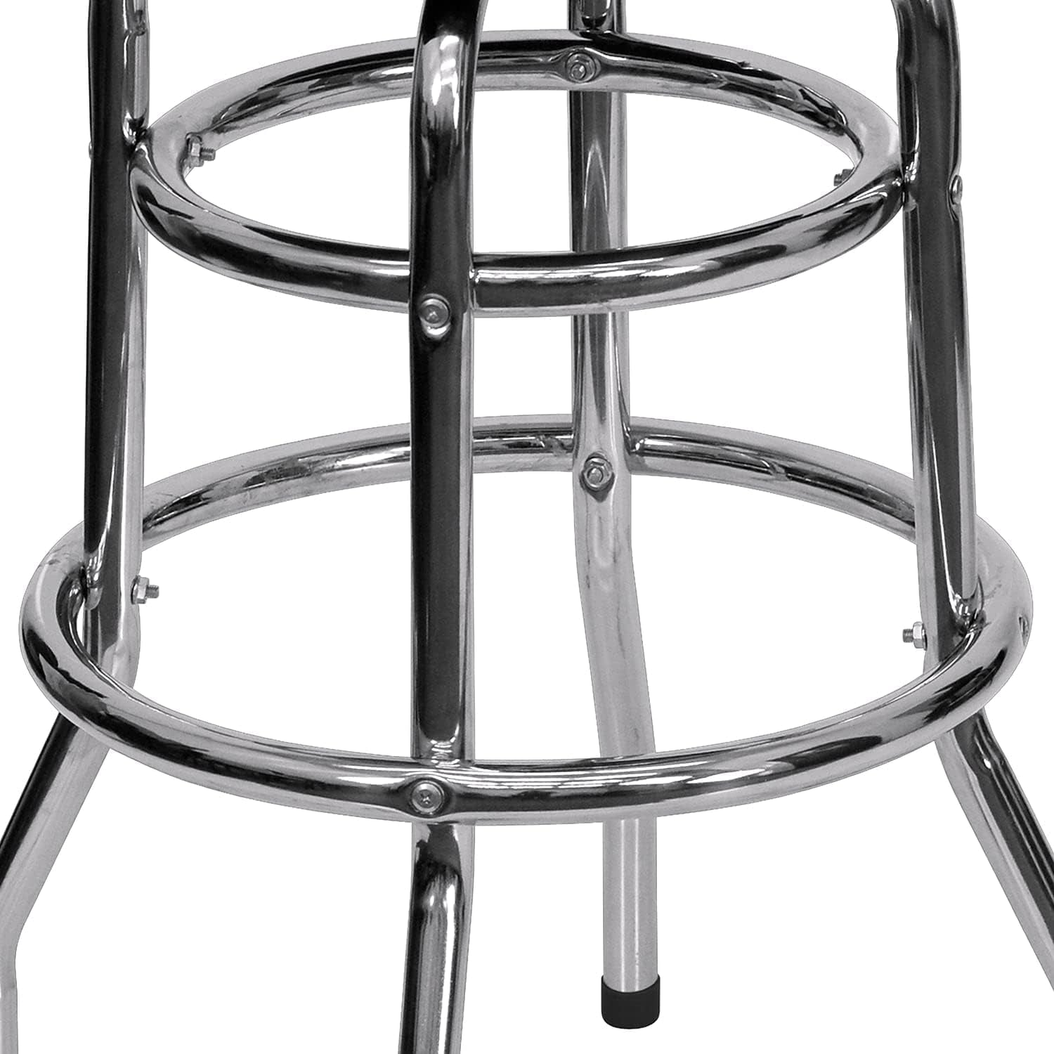 Bruno 2 Pack Chrome Barstool With Red Seat Double Ring