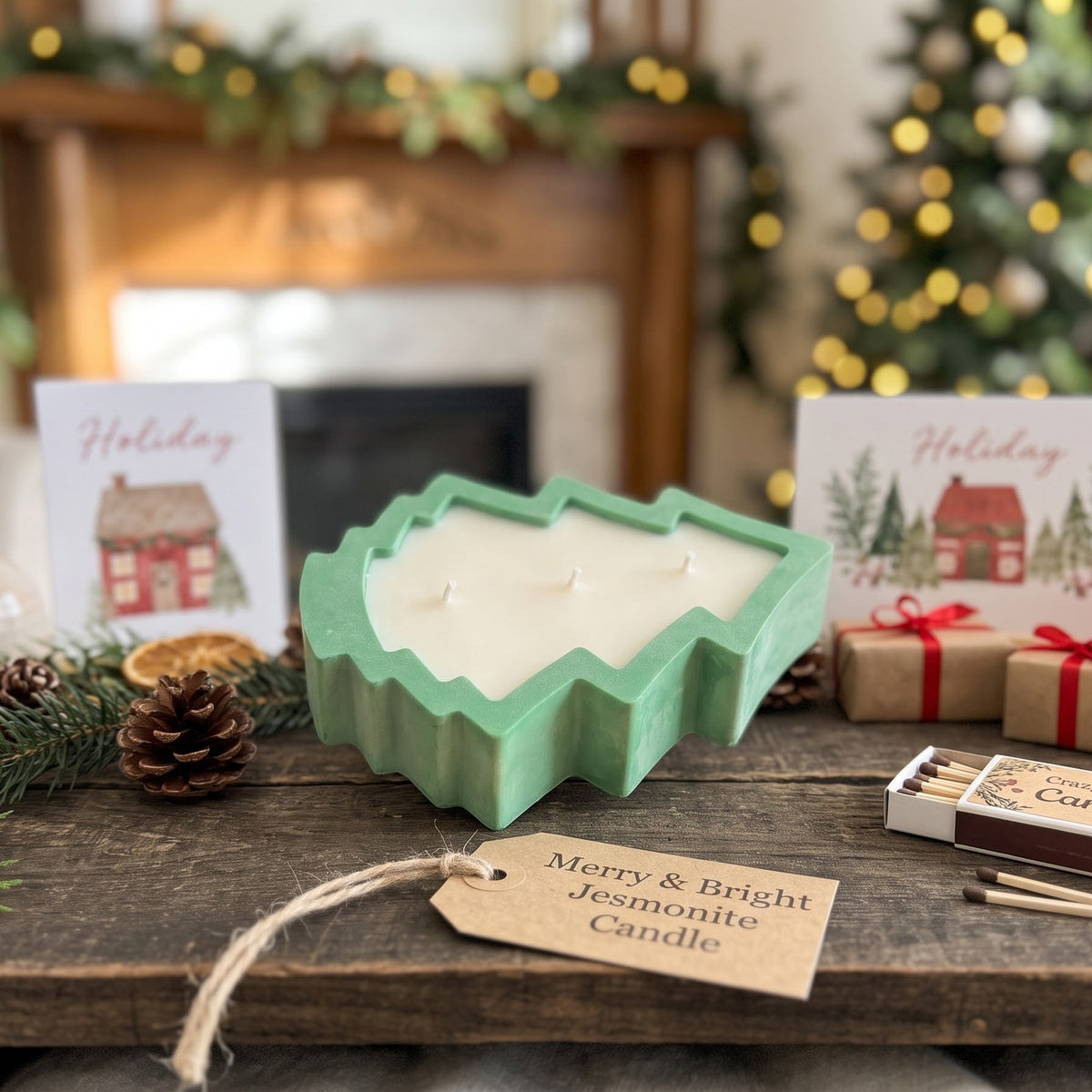 Merry & Bright 3-Wick Christmas Tree Candle