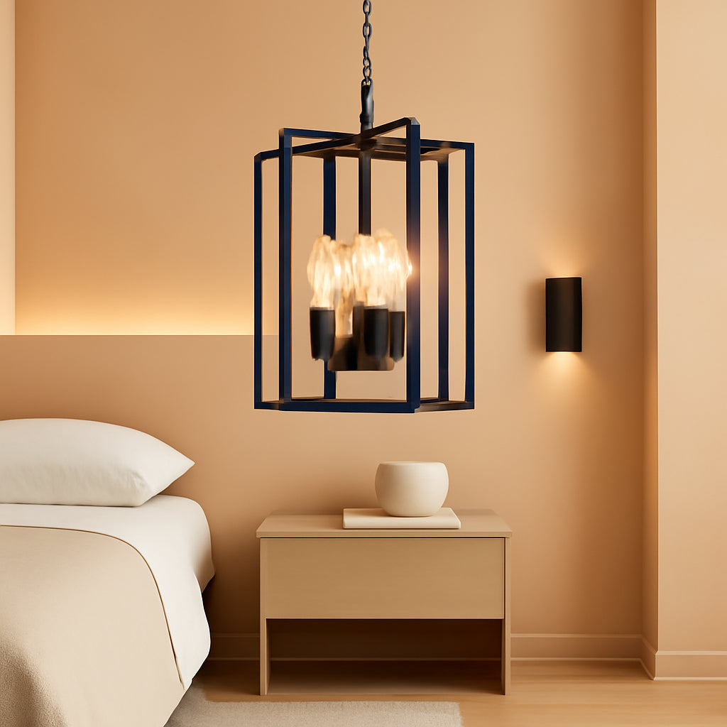 Black Farmhouse 3 Light Chandelier Pendant Kitchen-0