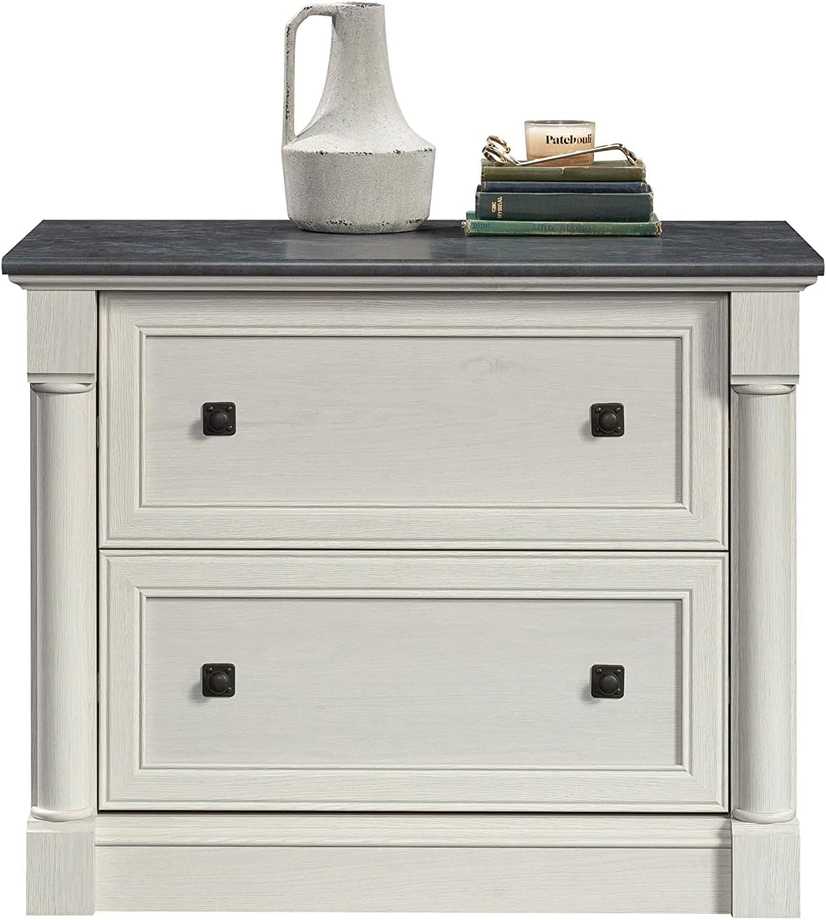 Two Drawer File Cabinet In Glacier Oak With Interlocking Drawers