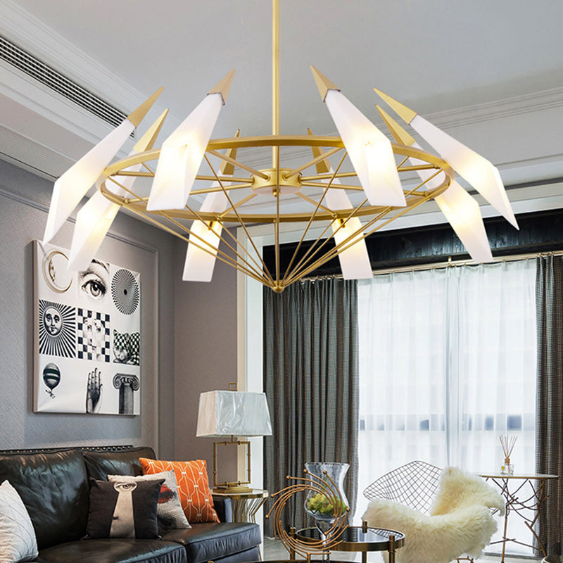 Elara's Modern Chandelier - Two-Tone Glass Elegance (8-Light)