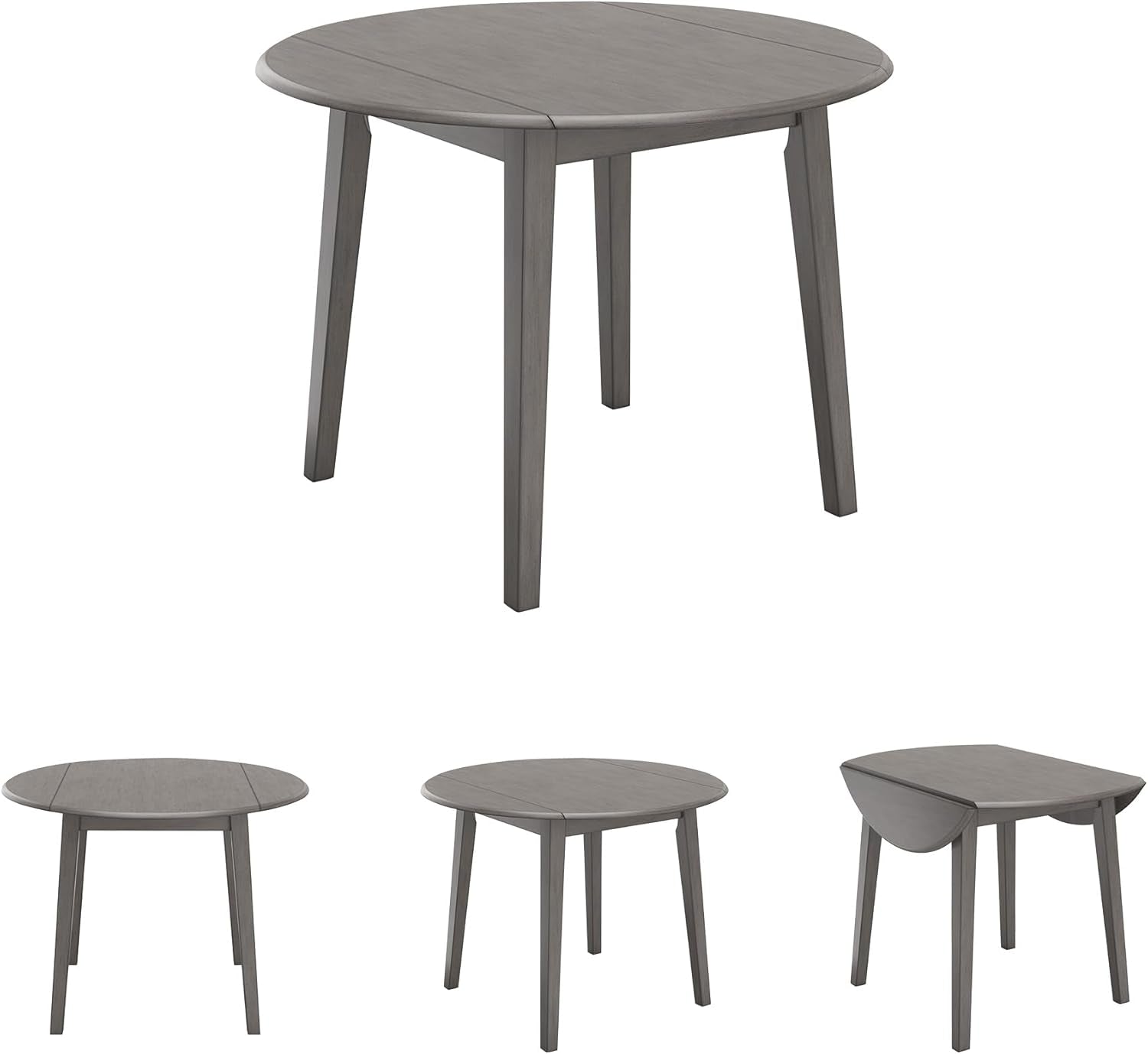Gray Drop Leaf Dining Table Seats Four With Two Leaves