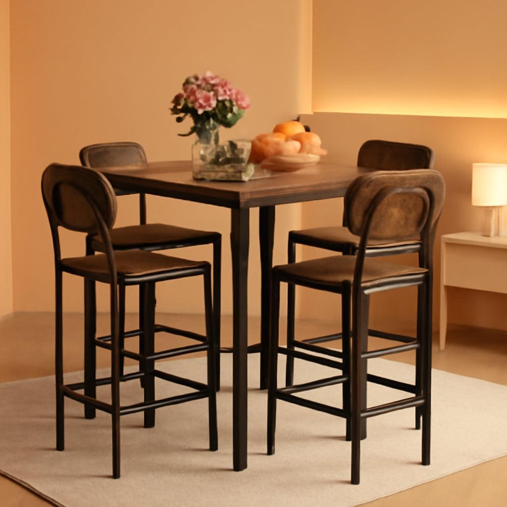 Counter Height Industrial Dining Table Set 36x36 Bar Stools