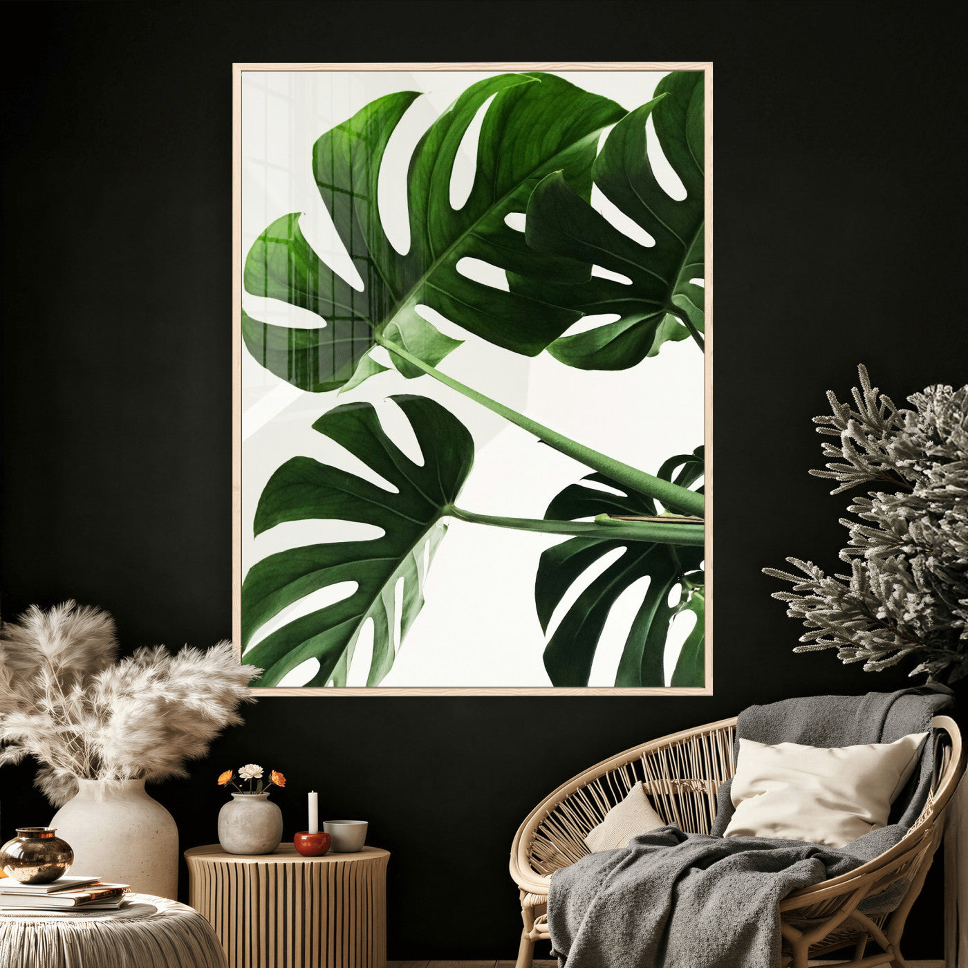 Abstract Teal Blue Wall Art Canvas Print, Modern Abstract