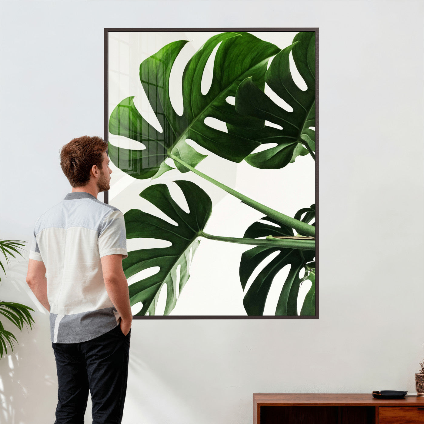 Abstract Teal Blue Wall Art Canvas Print, Modern Abstract