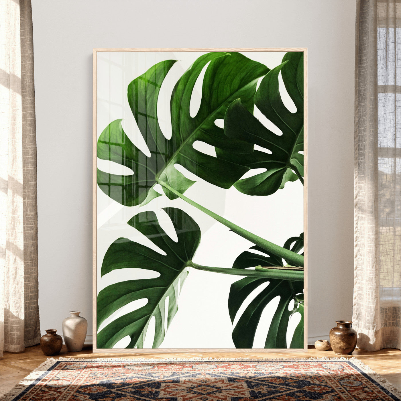 Abstract Teal Blue Wall Art Canvas Print, Modern Abstract