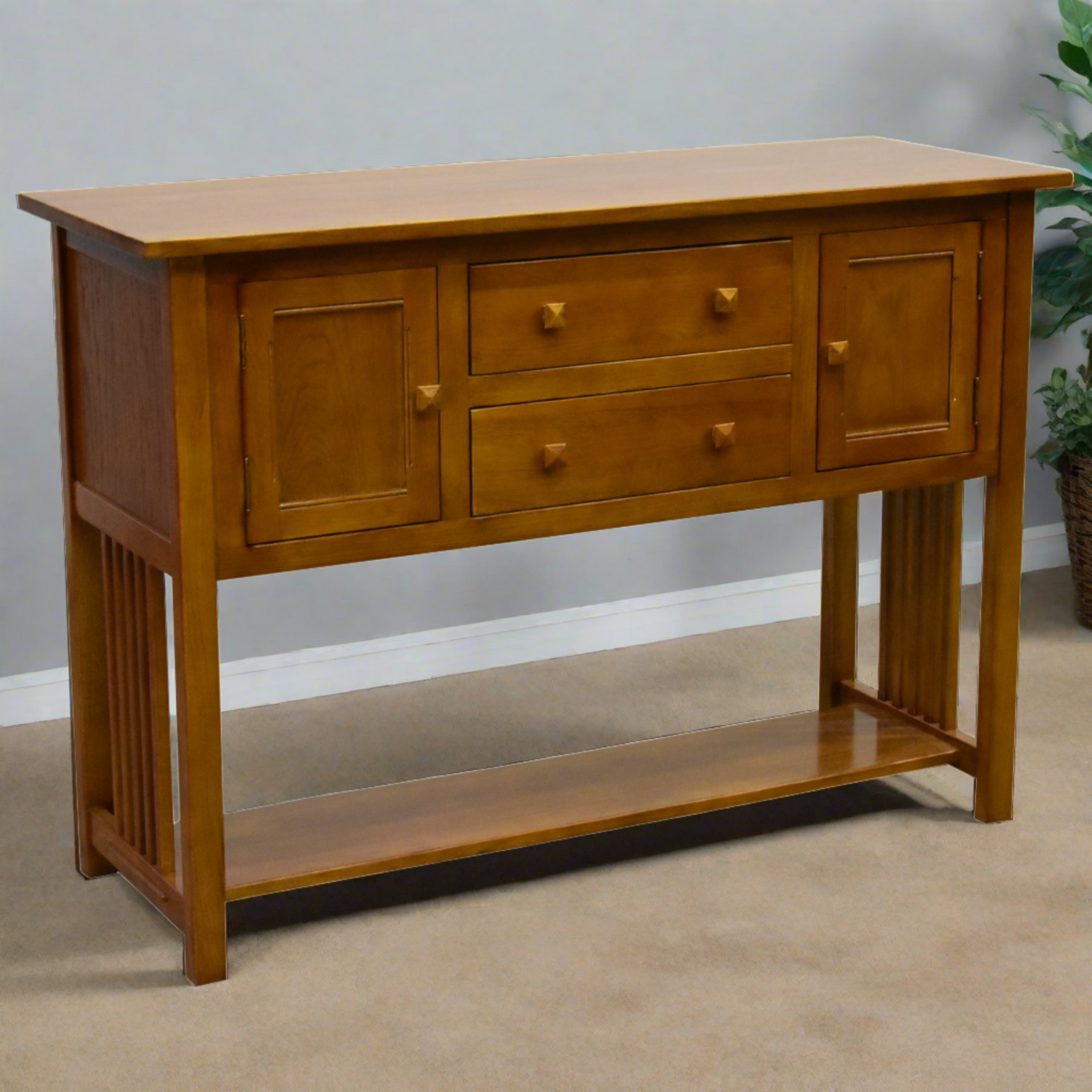 Mission 2 Door, 2 Drawer Console Table - Michael's Cherry - 52"