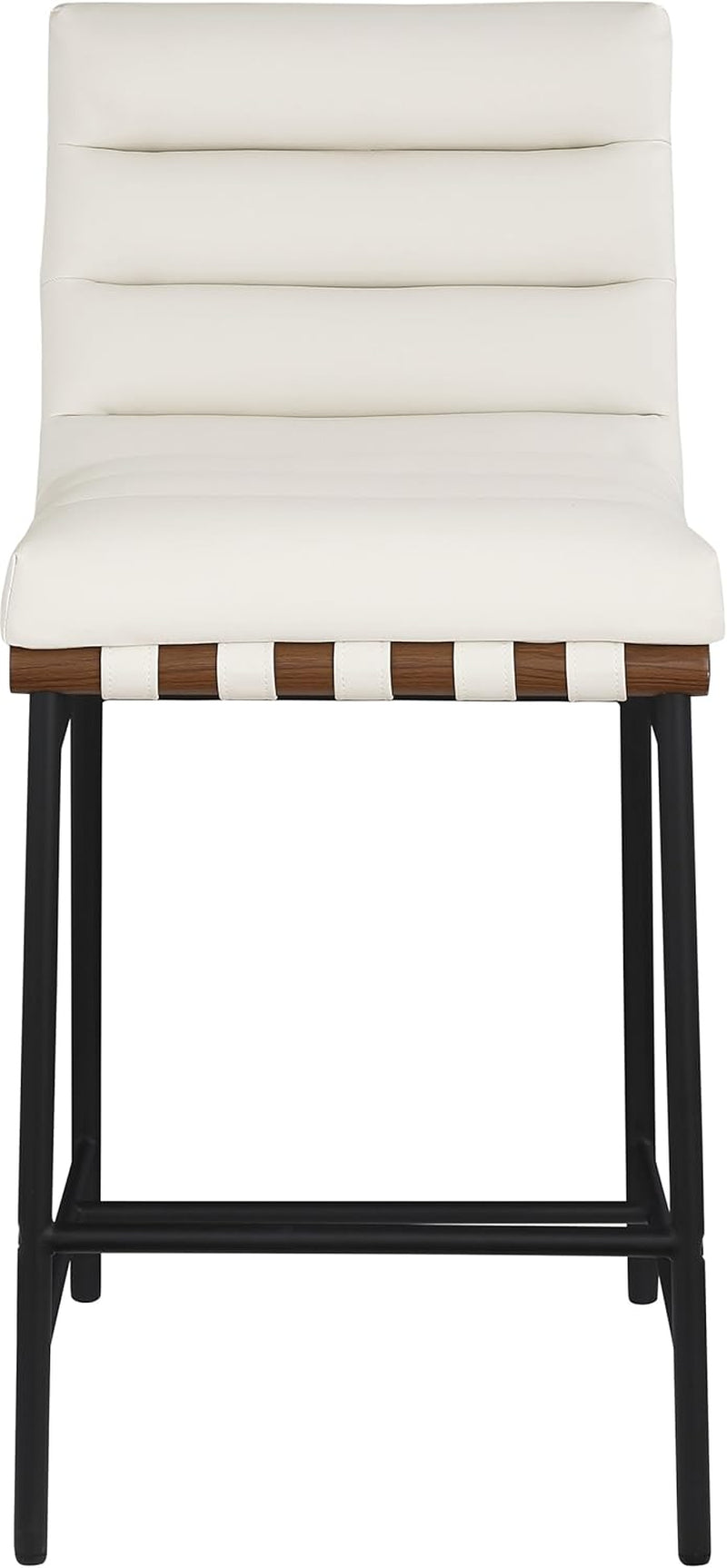 Burke 813Cream Contemporary Counter Stool Cream Matte Black Frame
