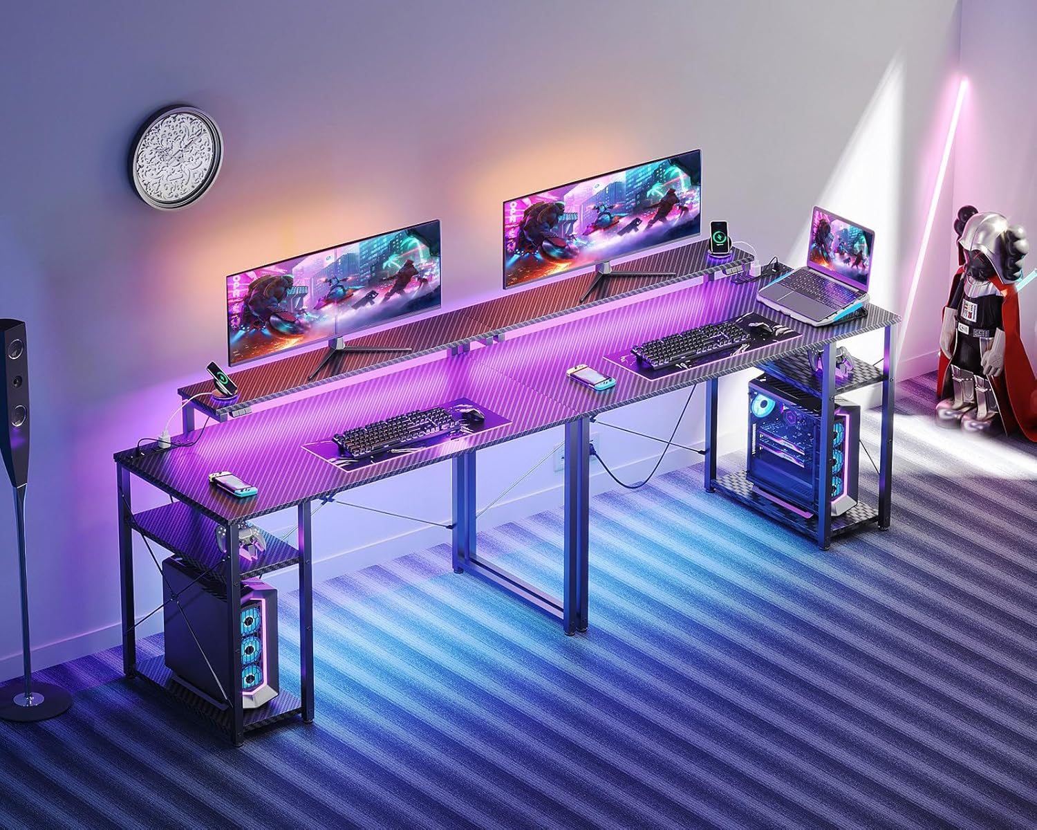 RGB Gaming Desk 40 Inch With LED Lights For Home Office
