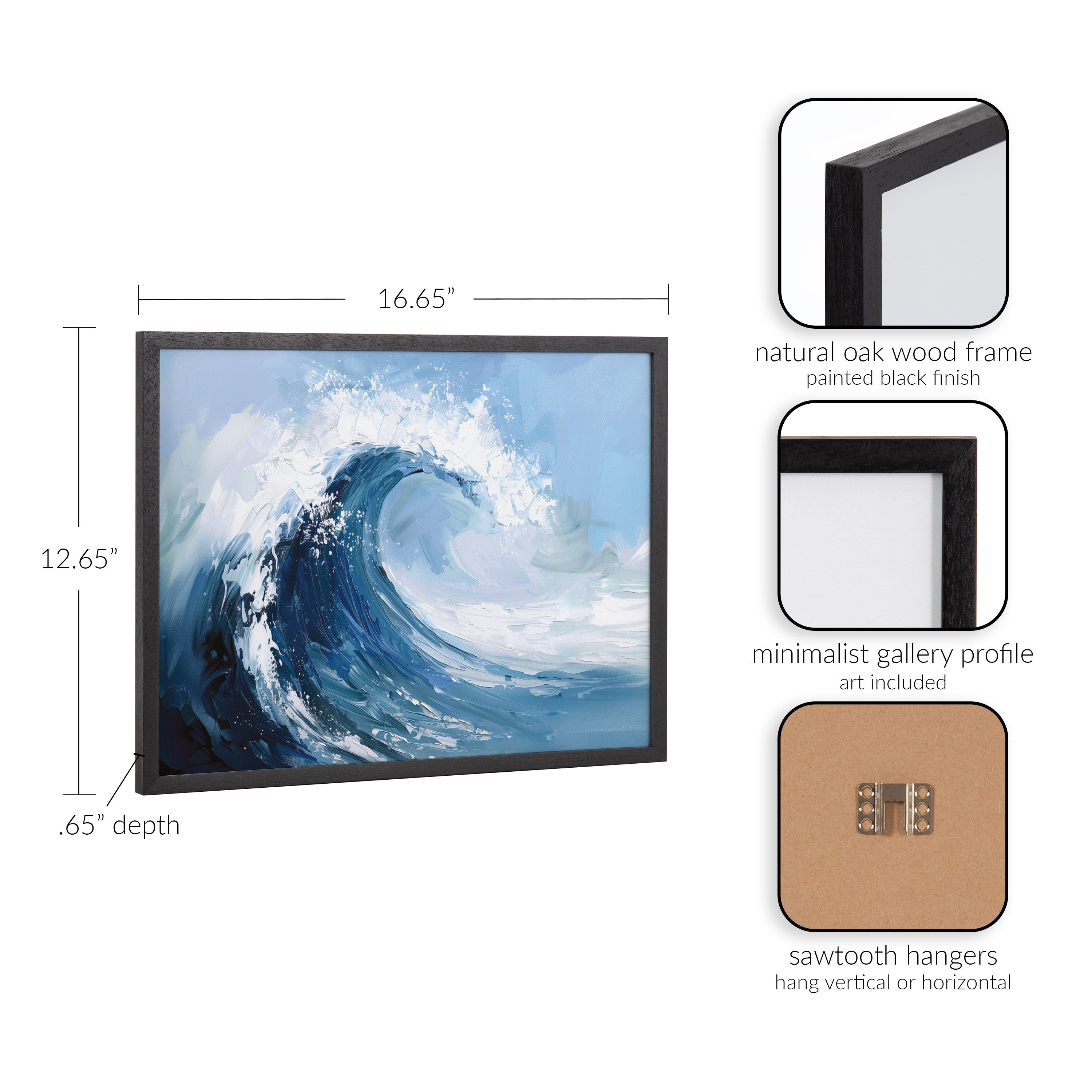 Gallery Abstract Painterly Coastal Ocean Wave Print by The Creative Bunch Studio