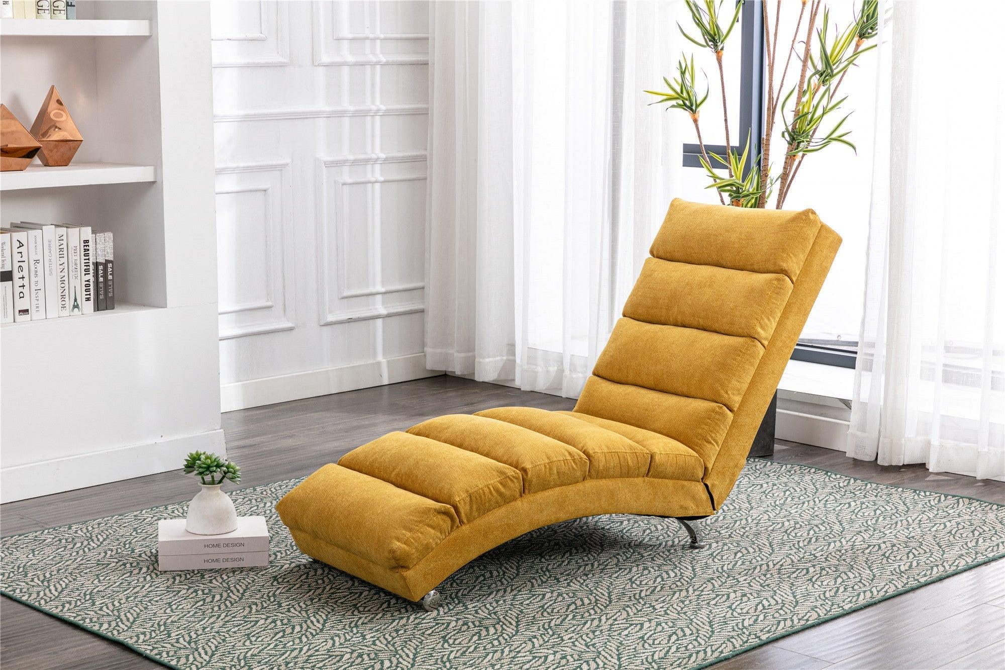 Linen Chaise Lounge Modern Message Chair - PRHOMZ