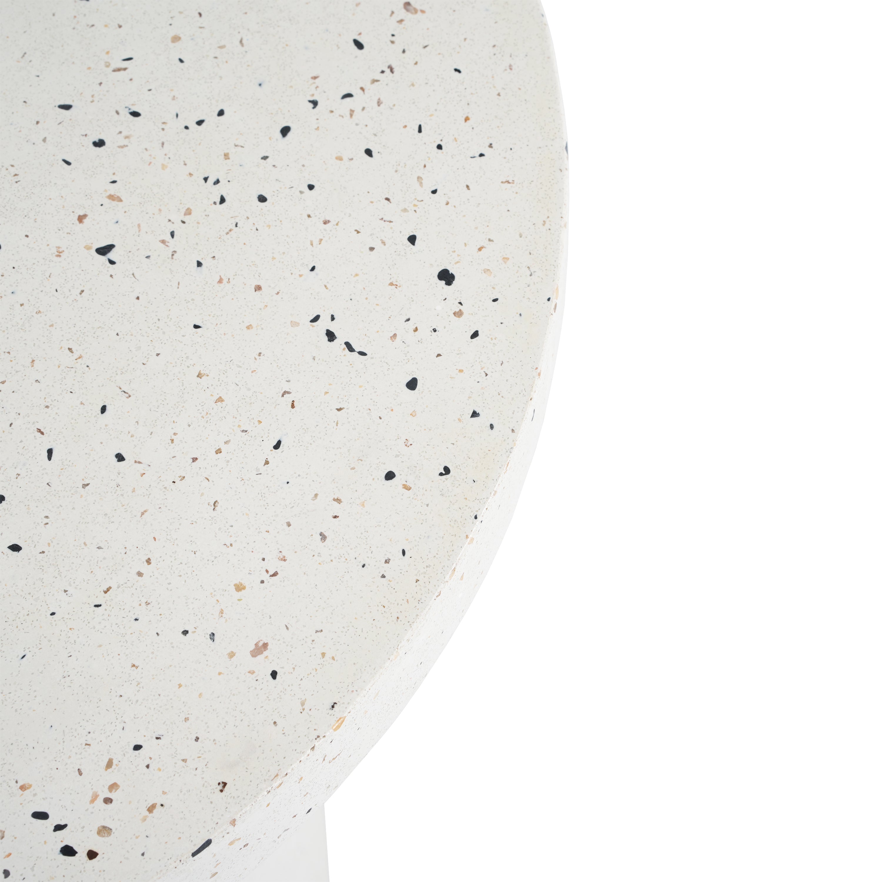 Outdoor 24" H MGO Terrazzo Side Table, White