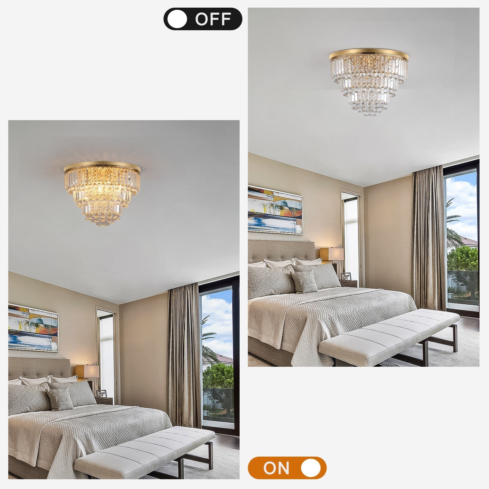 Gold Luxury Modern Style Crystal Ceiling Chandelier