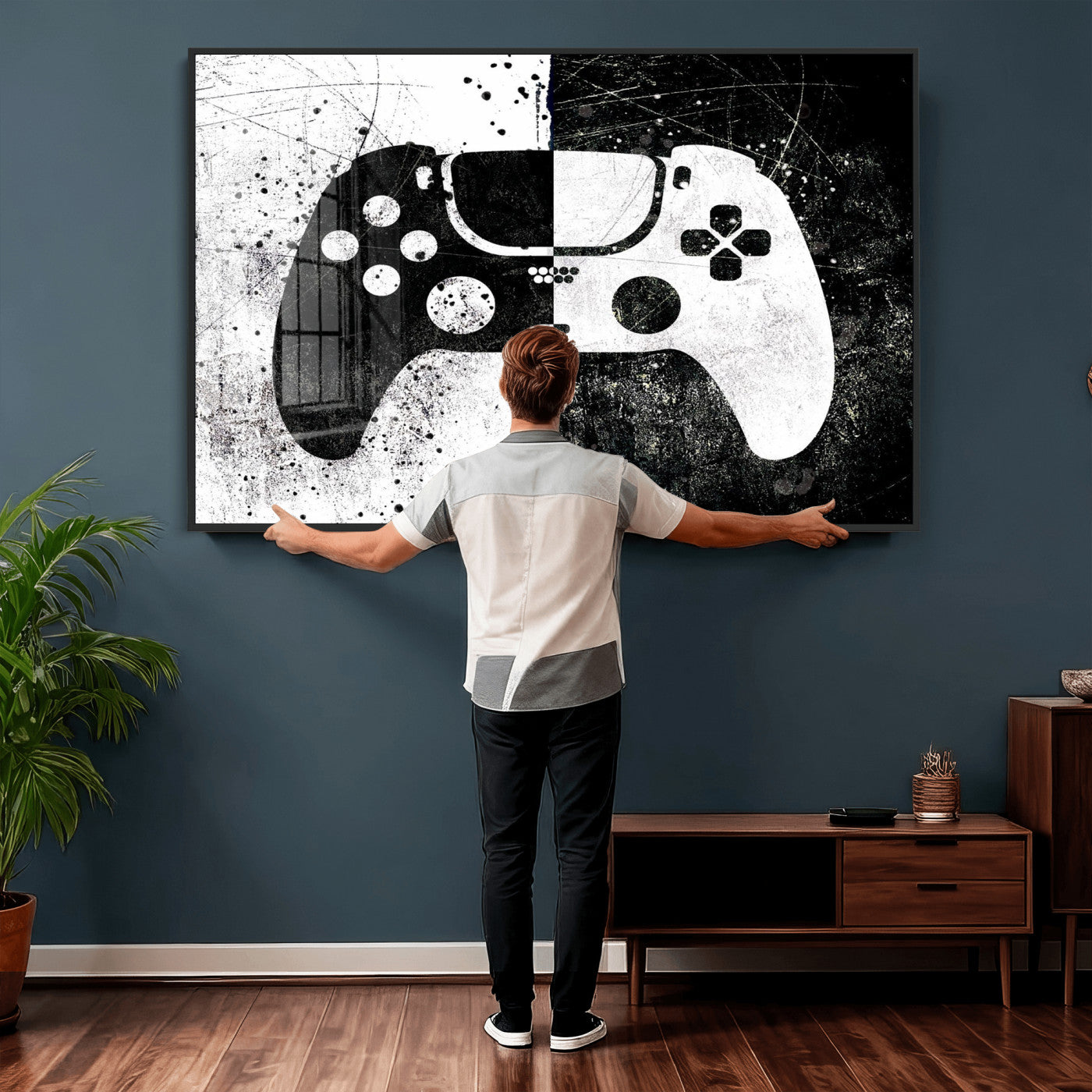 Abstract Gaming Controller Wall Art Canvas Print