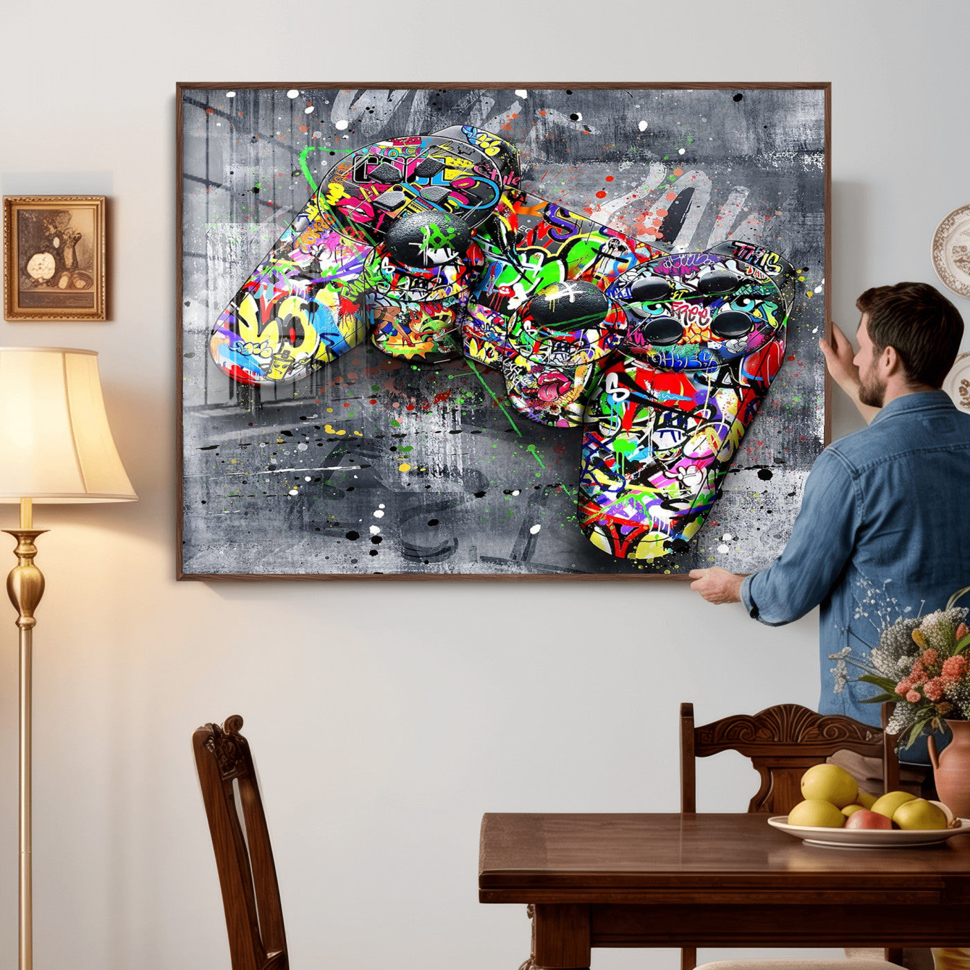 Graffiti Gaming Canvas Wall Art For Bedroom - Gaming Wall