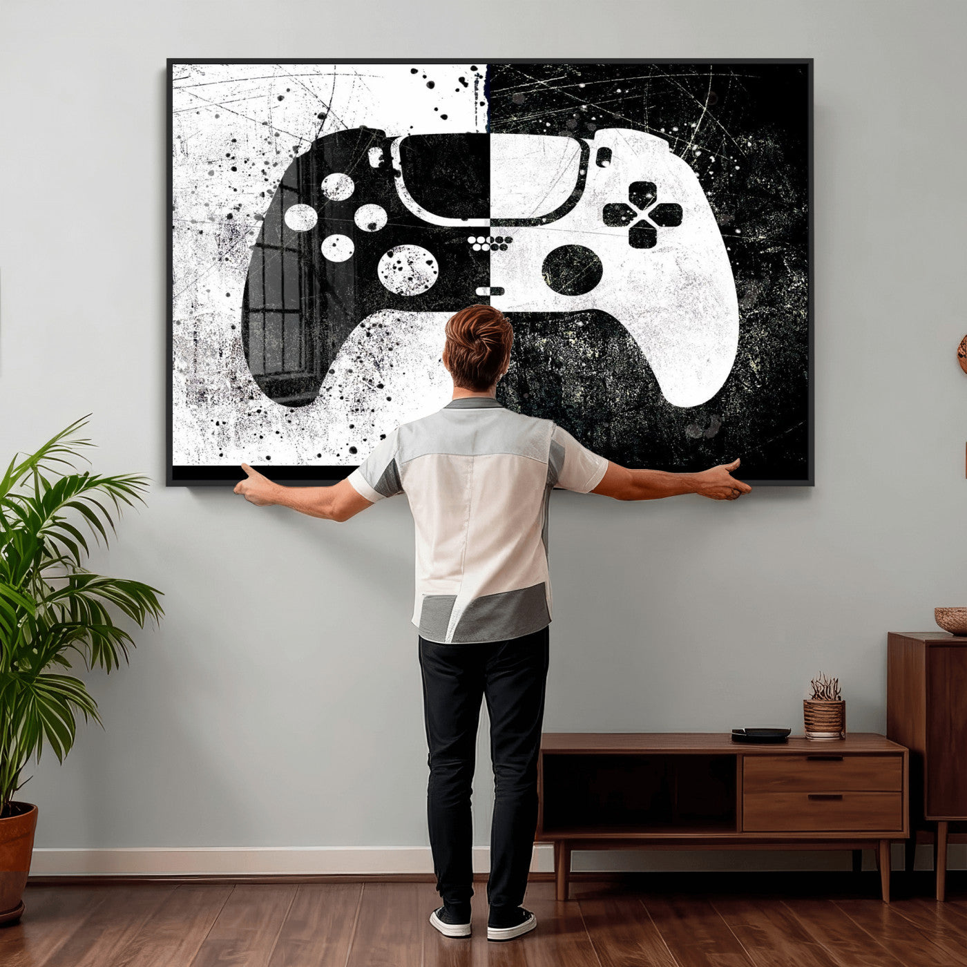 Abstract Gaming Controller Wall Art Canvas Print
