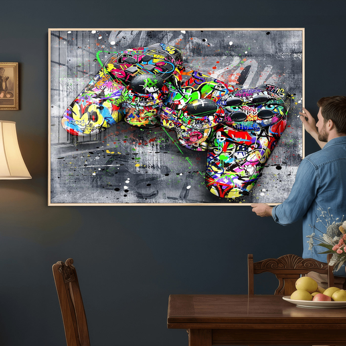 Graffiti Gaming Canvas Wall Art For Bedroom - Gaming Wall