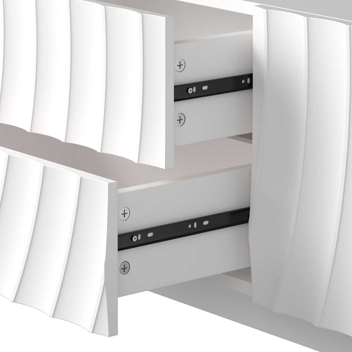 58" TV Console With Modern Unique Spiral Wave Design