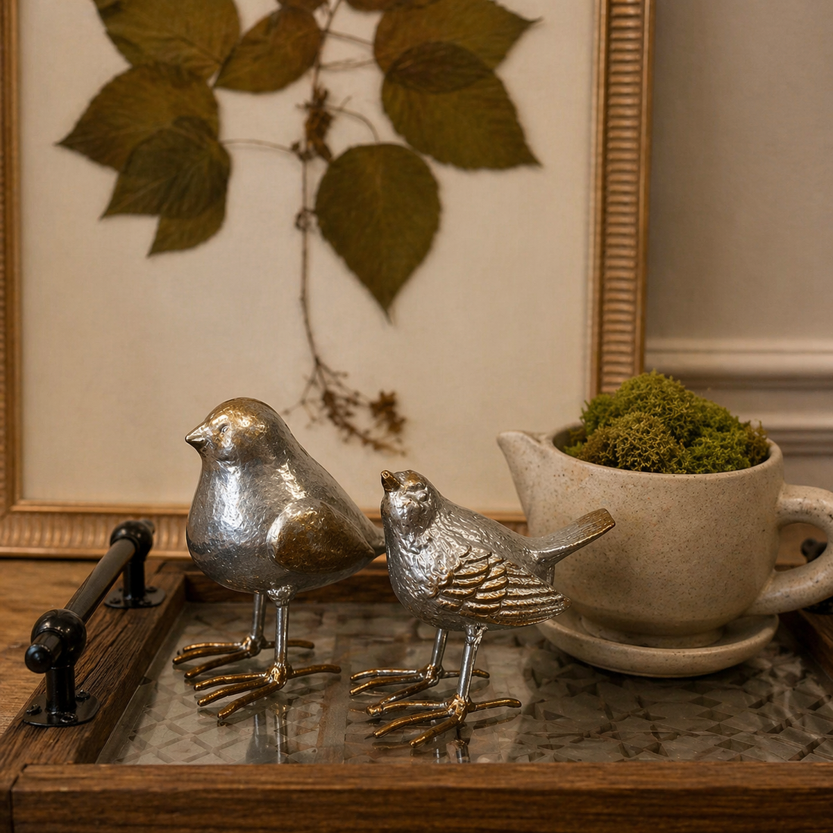Cast Iron Bird Table Decor