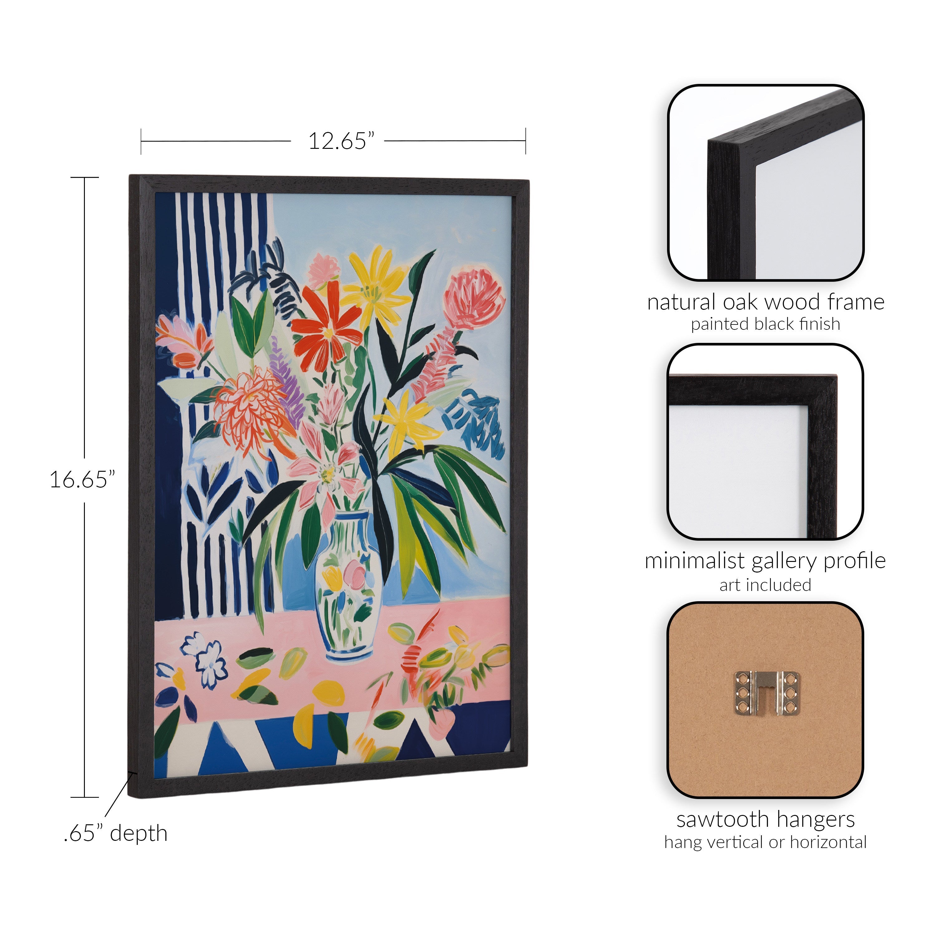 Gallery Cheerful Maximalist Flower Vase Print by The Creative Bunch Studio