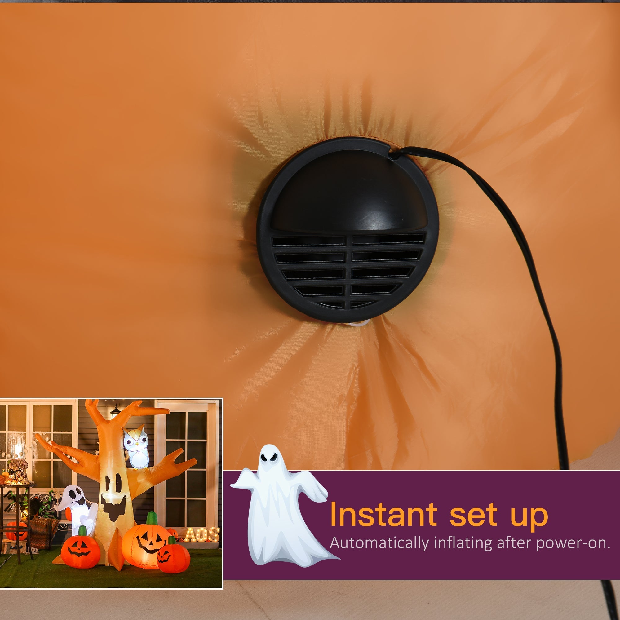 HOMCOM 7.5' Tall Lighted Halloween Inflatable Yard Decoration