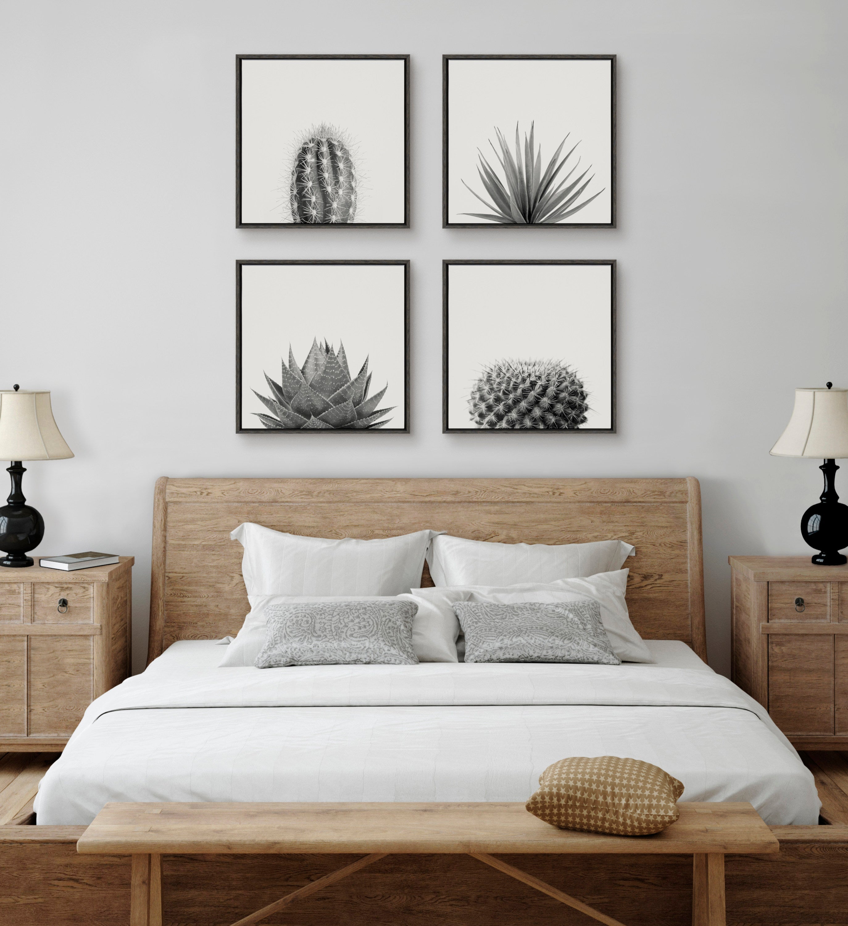 Sylvie Haze Aloe Succulent Framed Canvas by The Creative Bunch Studio