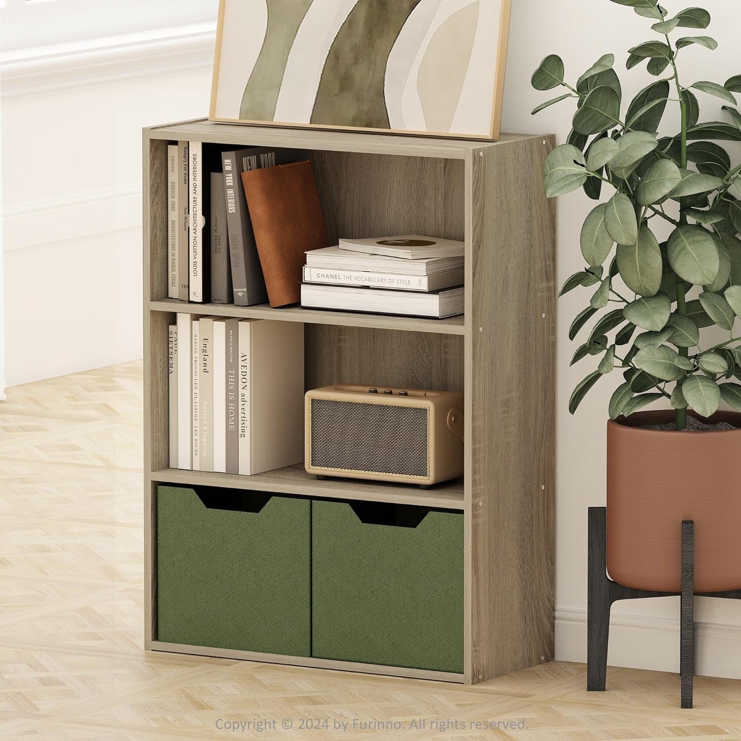 Pasir 3 Tier Open Shelf Bookcase Sonoma Oak Particle Board