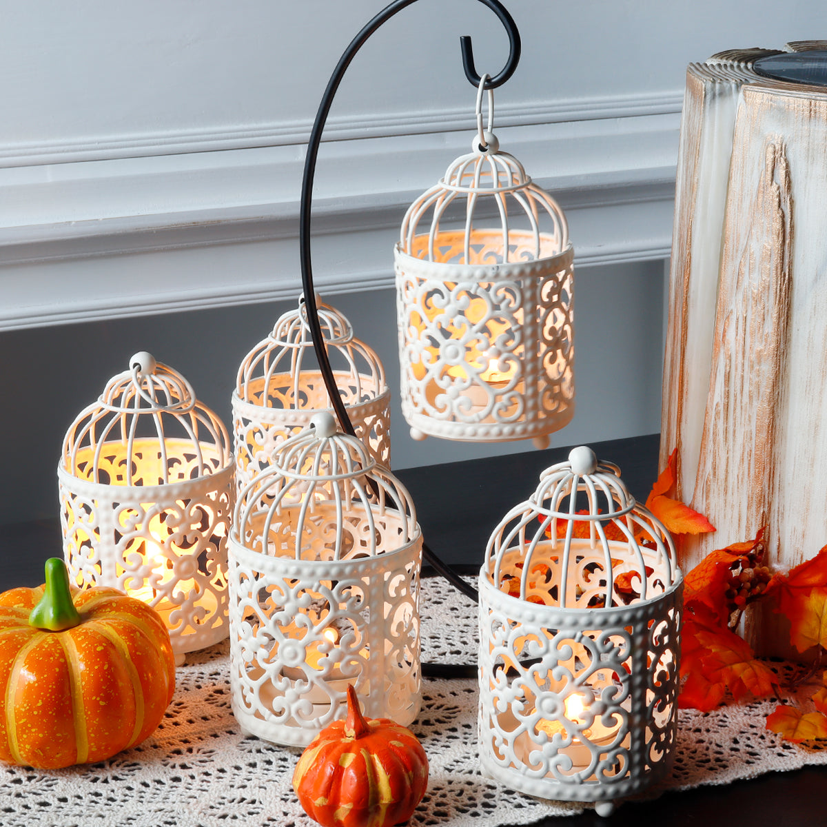 6 Pack Small Metal Candle Lanterns-0