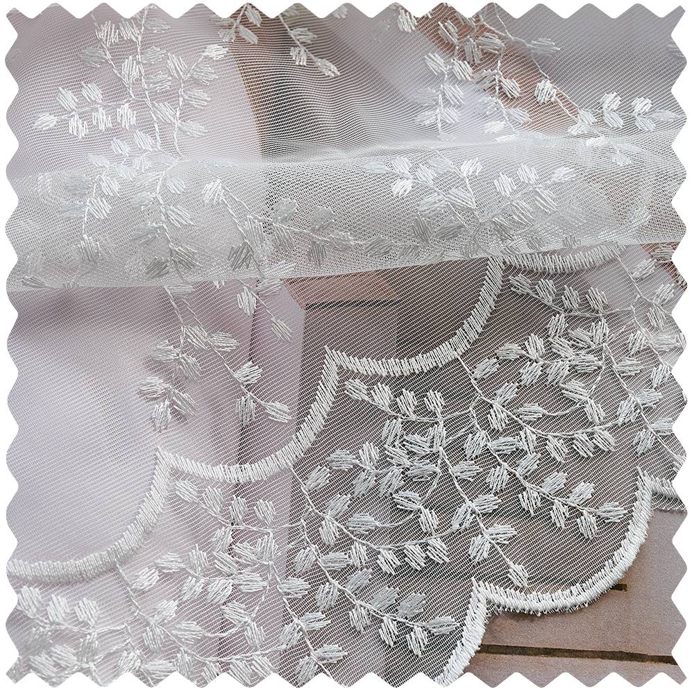 Lee Lace Leaf Embroidered Sheer Curtains