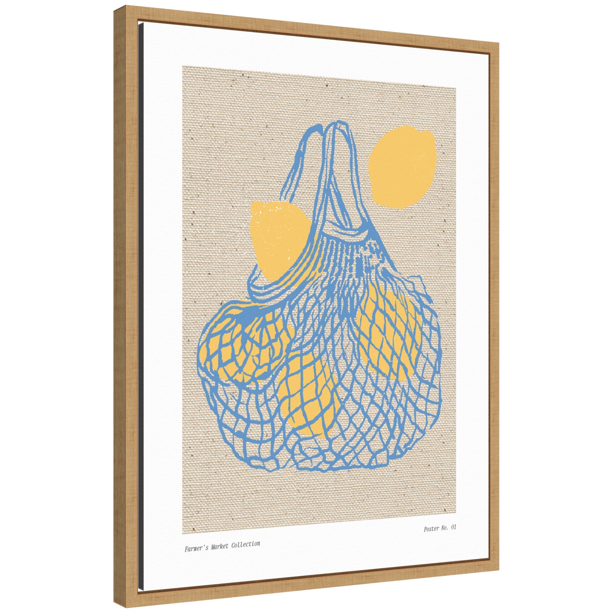 Fruit Farmers Market Print No 1 Lemons by The Creative Bunch Studio Framed Canvas Wall Art Print