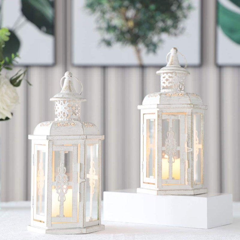 10 inch High Vintage Style Hanging Lantern(Set of 2 )-0
