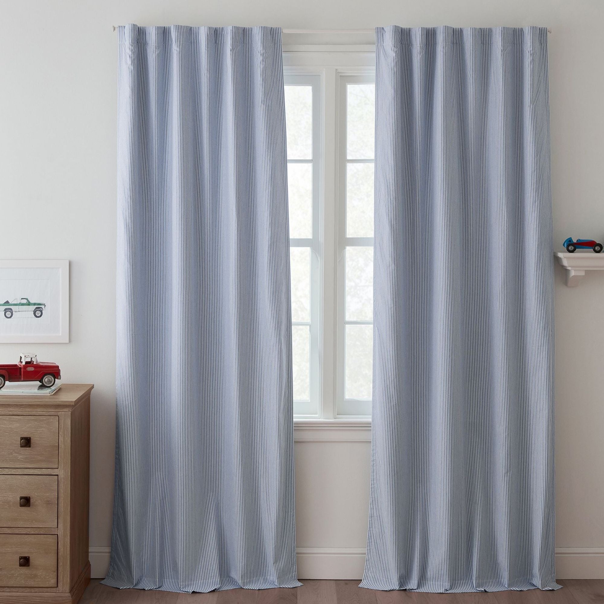 Oxford Stripe Linen Curtains | Standard & Made to Measure | Light Filtering or Blackout Liners-2