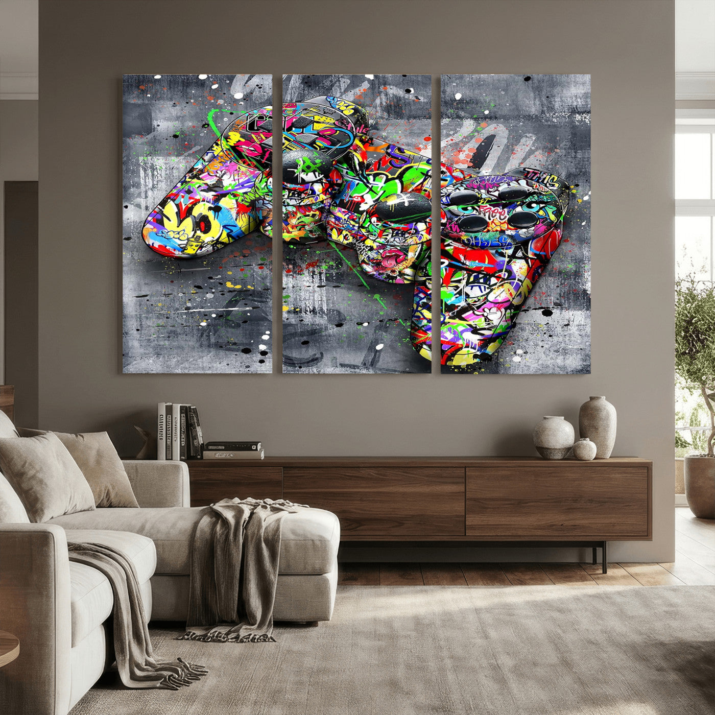 Graffiti Gaming Canvas Wall Art For Bedroom - Gaming Wall