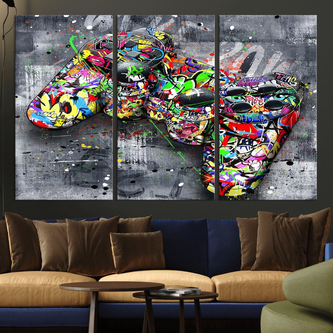 Graffiti Gaming Canvas Wall Art For Bedroom - Gaming Wall