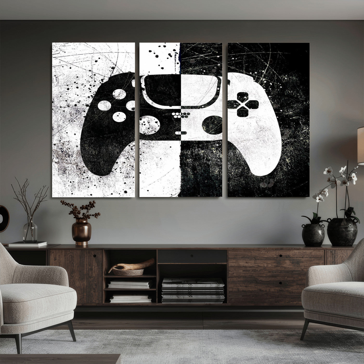 Abstract Gaming Controller Wall Art Canvas Print