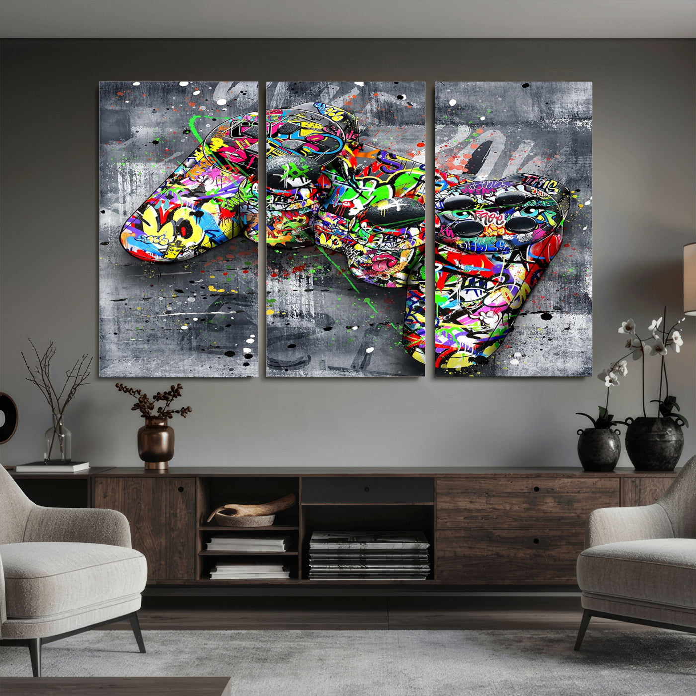 Graffiti Gaming Canvas Wall Art For Bedroom - Gaming Wall